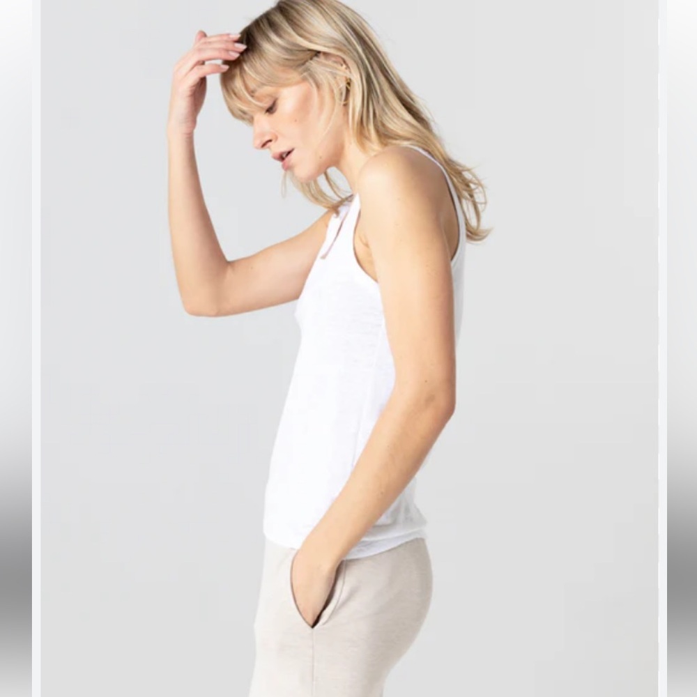 Majestic Filatures Fitted White Tank Top Soft Touch